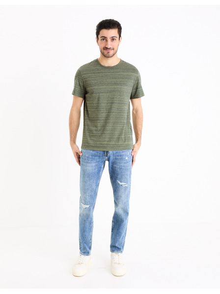 Celio Grün-graues Herren-T-Shirt Celio Gejecte