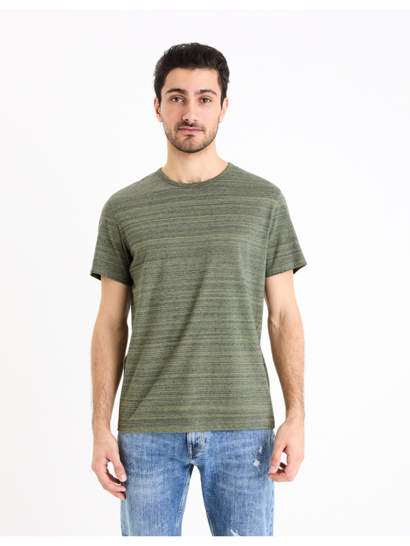 Celio Grün-graues Herren-T-Shirt Celio Gejecte