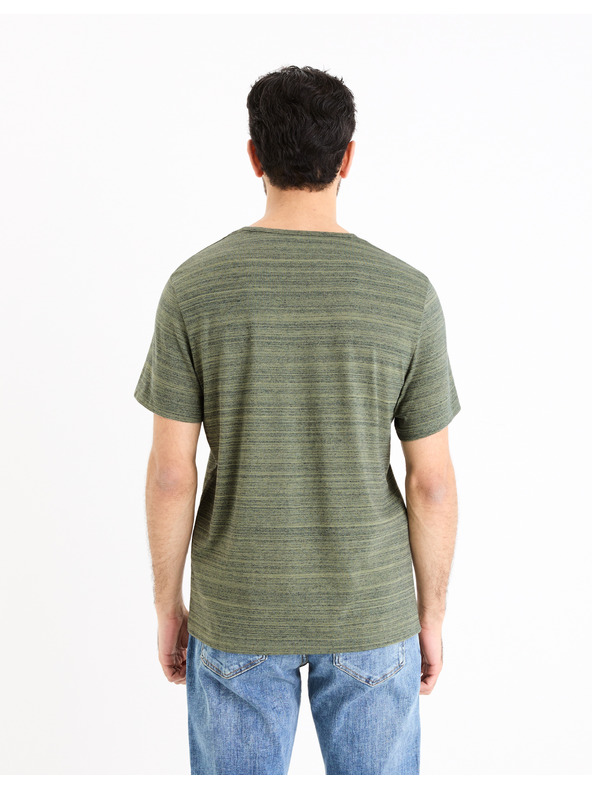 Celio Grün-graues Herren-T-Shirt Celio Gejecte