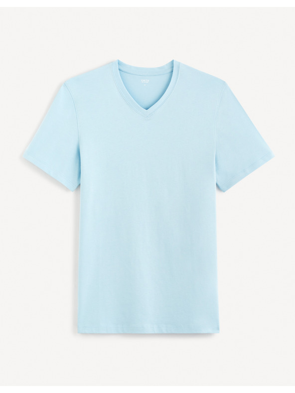 Celio Hellblaues Herren Basic-T-Shirt Celio Debasev