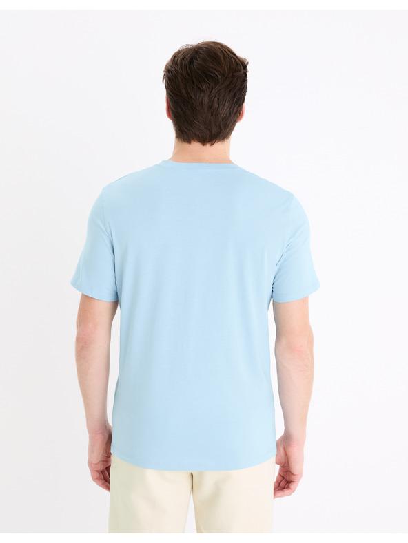 Celio Hellblaues Herren Basic-T-Shirt Celio Debasev