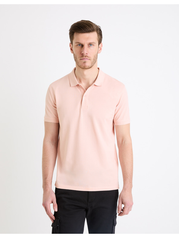 Celio Hellrosa Herren-Poloshirt Basic Celio Teone