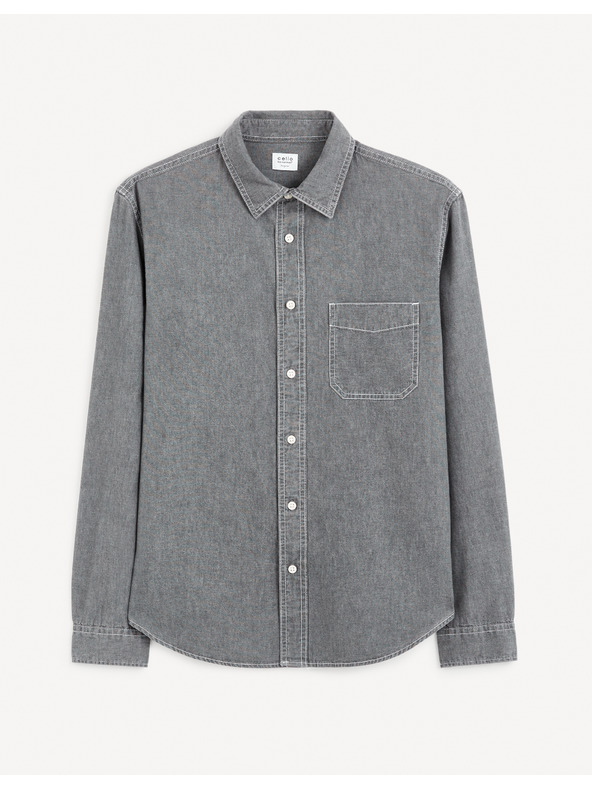 Celio Graues Herren Jeanshemd Celio Gagusti1