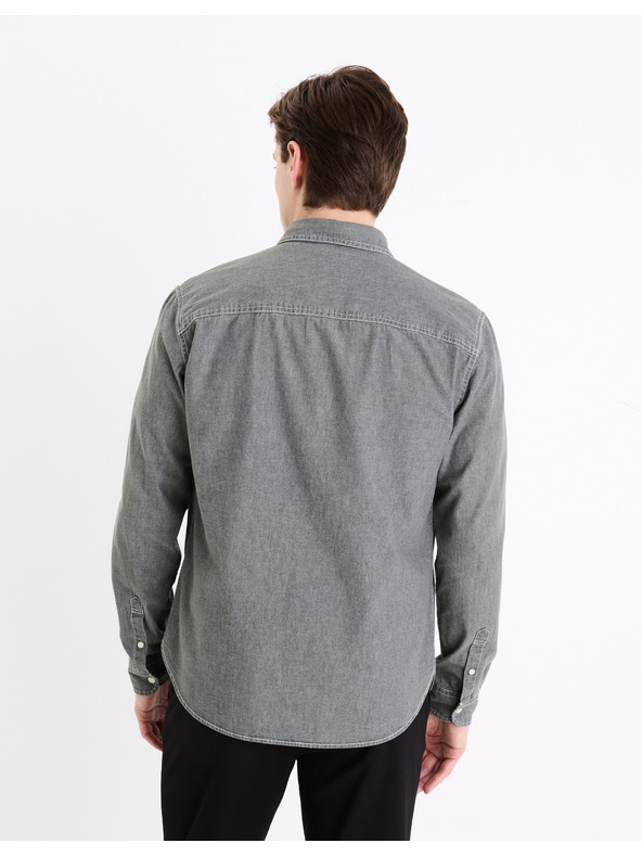 Celio Graues Herren Jeanshemd Celio Gagusti1