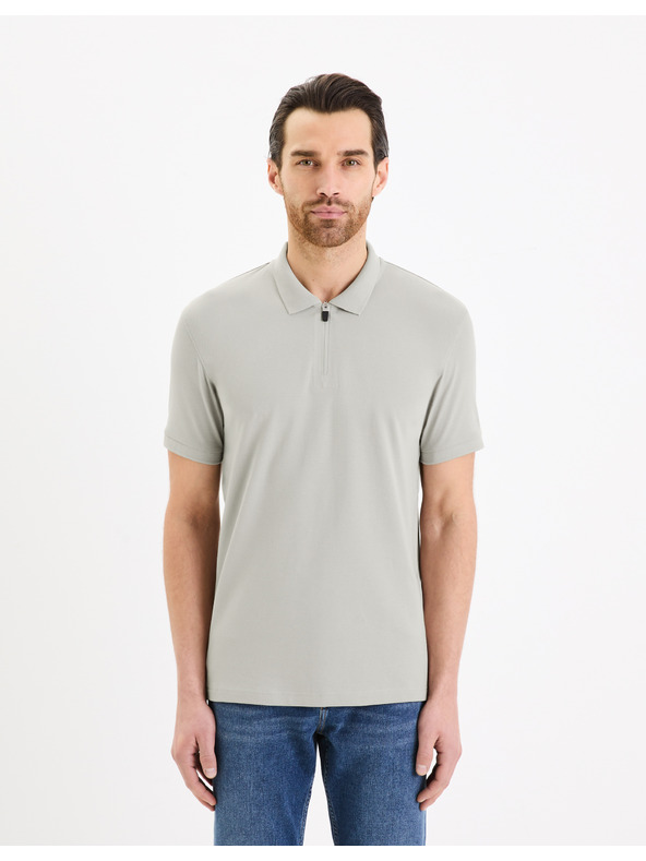 Celio Hellgraues Herren-Poloshirt Basic Celio Gebenoit