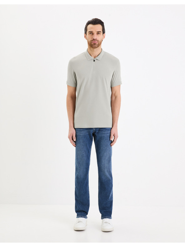 Celio Hellgraues Herren-Poloshirt Basic Celio Gebenoit