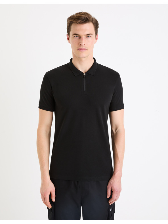 Celio Schwarzes Herren-Poloshirt Basic Celio Gebenoit
