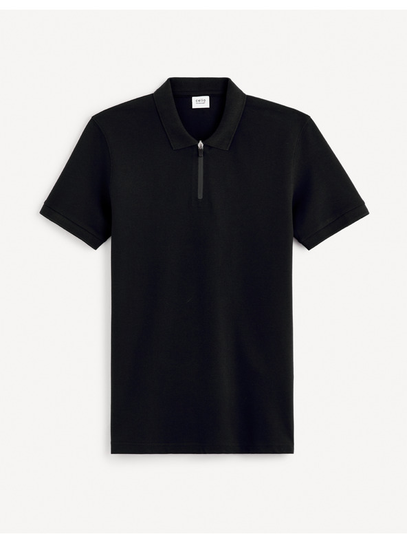 Celio Schwarzes Herren-Poloshirt Basic Celio Gebenoit