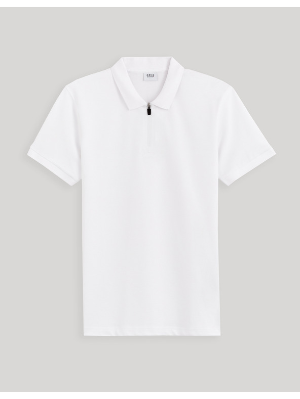 Celio Weißes Herren-Polohemd Basic Celio Gebenoit