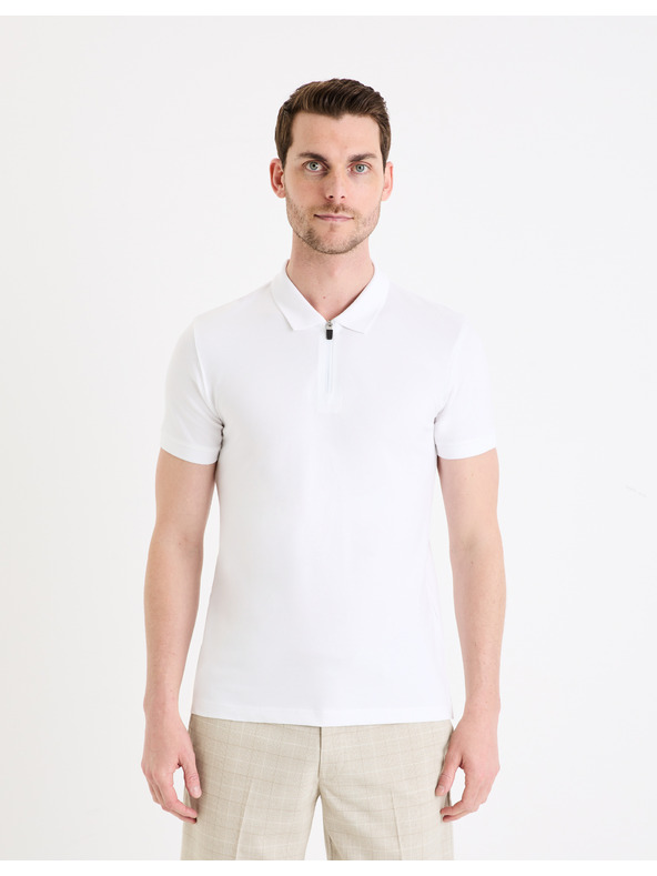 Celio Weißes Herren-Polohemd Basic Celio Gebenoit