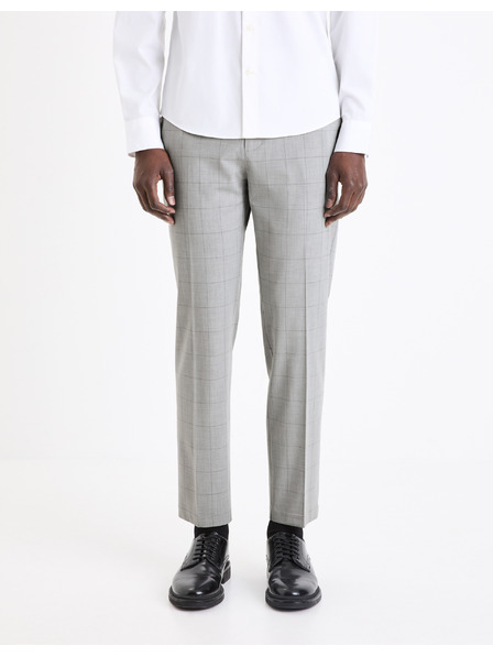 Celio Hellgrau karierte Herren Chino-Hose Celio Gocarreau