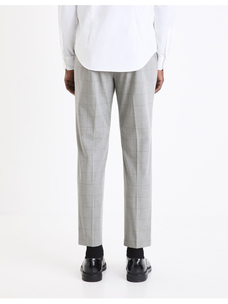 Celio Hellgrau karierte Herren Chino-Hose Celio Gocarreau
