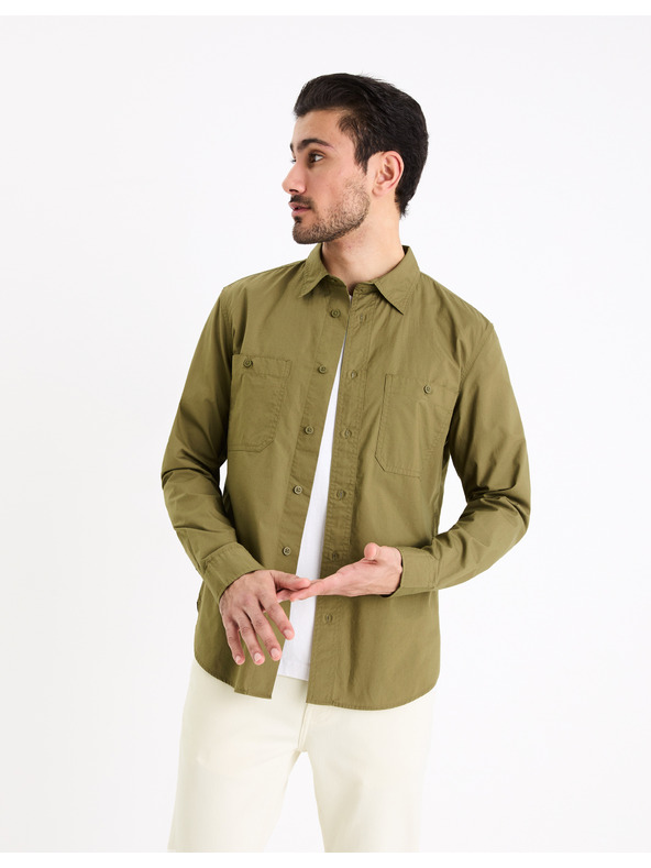 Celio Khaki Herrenhemd Celio Gagusti2