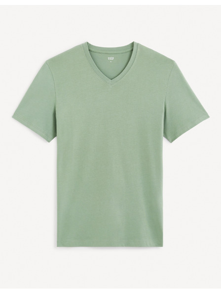 Celio Hellgrünes Herren-Basic-T-Shirt Celio Debasev