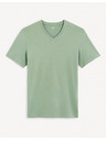 Celio Hellgrünes Herren-Basic-T-Shirt Celio Debasev