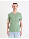 Celio Hellgrünes Herren-Basic-T-Shirt Celio Debasev