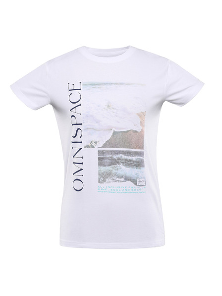 NAX Weißes Damen-T-Shirt NAX NERGA