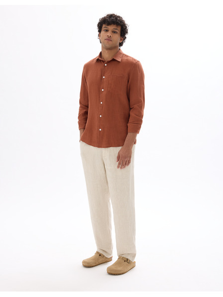 Celio Beige Herren-Leinenhosen Celio Dolinus