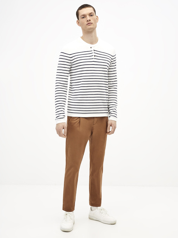 Celio Blau-weiß gestreifter Herrenpullover Celio