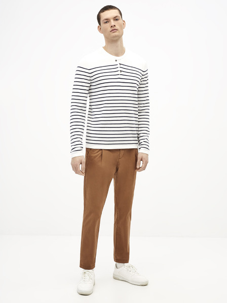 Celio Blau-weiß gestreifter Herrenpullover Celio