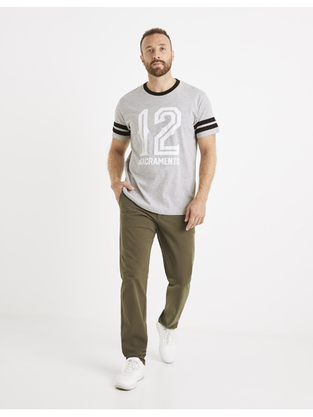 Celio Hellgraues Herren T-Shirt mit Aufdruck Celio