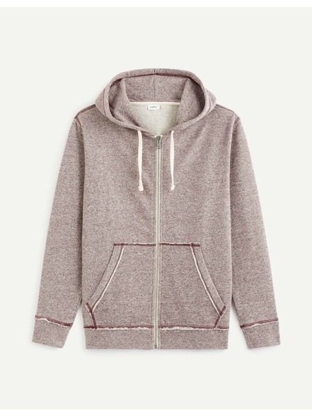 Celio Burgunderfarbener Herren-Kapuzenpullover Celio