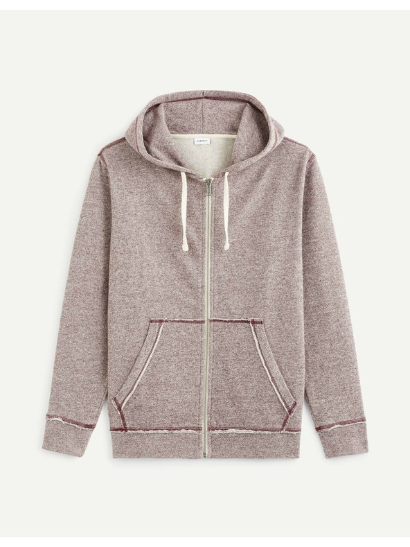 Celio Burgunderfarbener Herren-Kapuzenpullover Celio