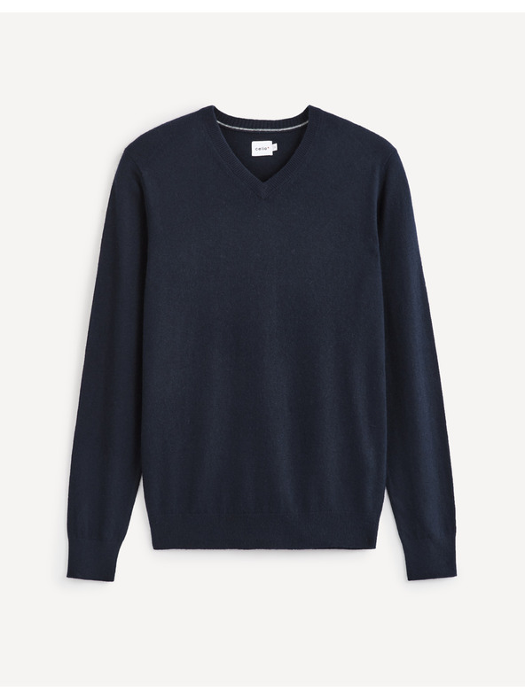 Celio Dunkelblauer Basic-Pullover Celio Sebase