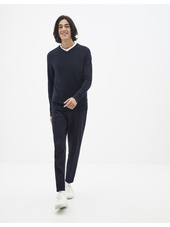 Celio Dunkelblauer Basic-Pullover Celio Sebase