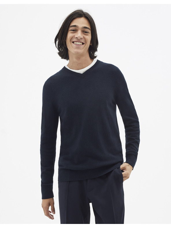 Celio Dunkelblauer Basic-Pullover Celio Sebase