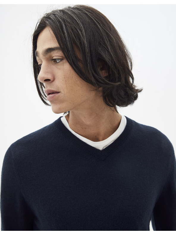 Celio Dunkelblauer Basic-Pullover Celio Sebase