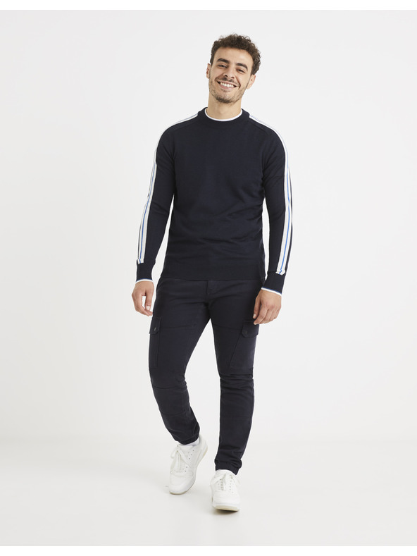 Celio Dunkelblauer Pullover mit Wolle Celio Veritas