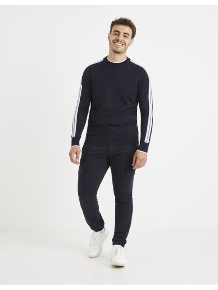Celio Dunkelblauer Pullover mit Wolle Celio Veritas