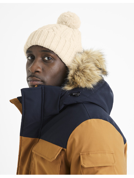 Celio Beige Mütze mit Bommel Celio Vicable