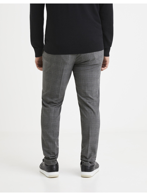 Celio Grau karierte Hose Celio Volouis2