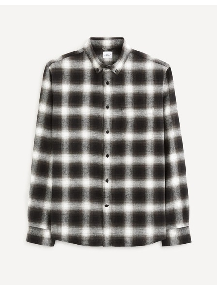 Celio Dunkelbraun kariertes Hemd Celio Vaflaca