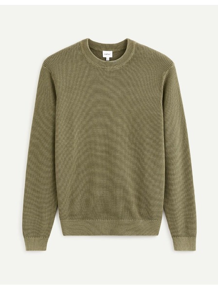 Celio Khakifarbener Basic-Pullover Celio Vecold