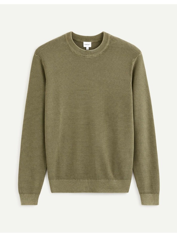Celio Khakifarbener Basic-Pullover Celio Vecold