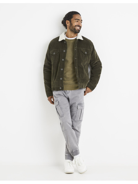 Celio Khakifarbener Basic-Pullover Celio Vecold