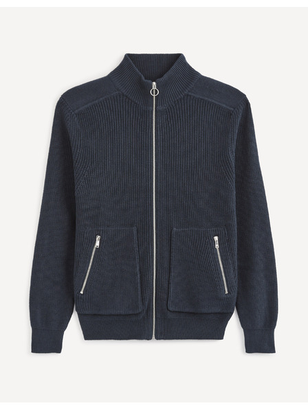 Celio Dunkelblaues Basic-Sweatshirt Celio Vezipper