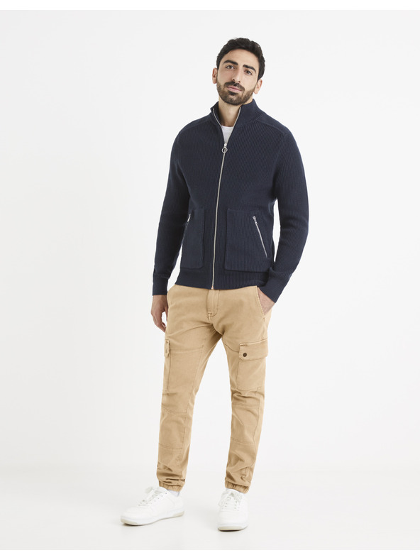 Celio Dunkelblaues Basic-Sweatshirt Celio Vezipper