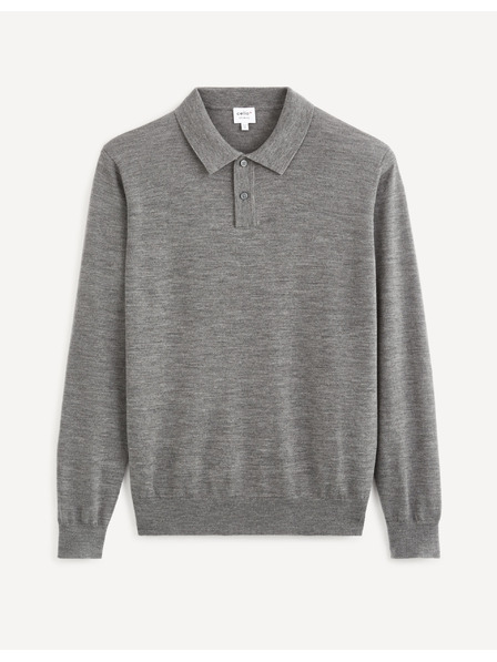 Celio Celio Veitalian Grauer Wollpullover