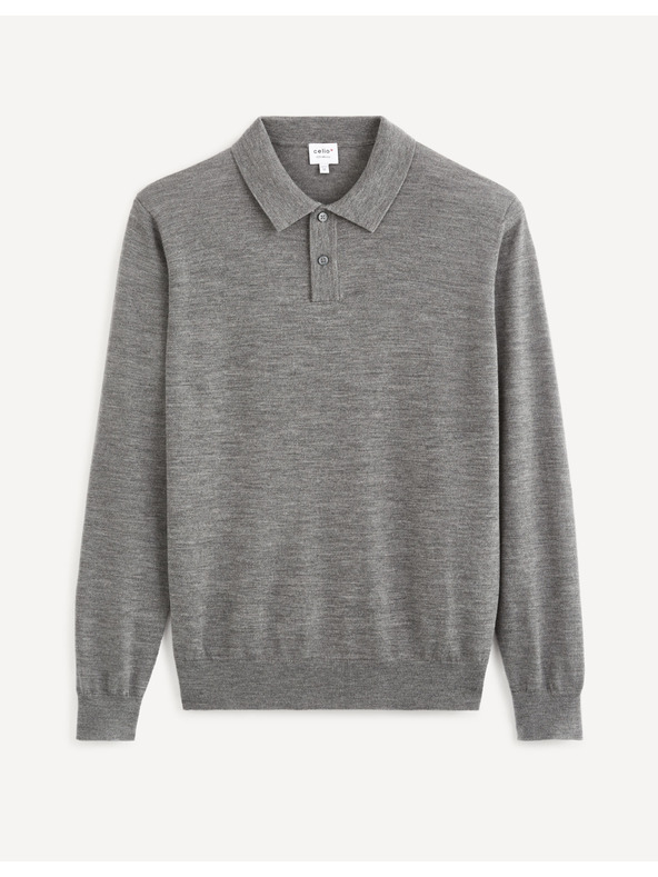 Celio Celio Veitalian Grauer Wollpullover