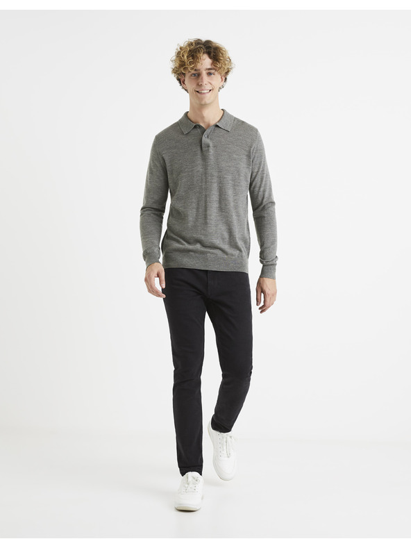 Celio Celio Veitalian Grauer Wollpullover