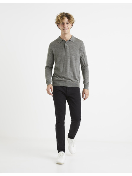 Celio Celio Veitalian Grauer Wollpullover