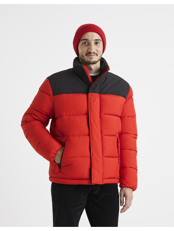 Celio Rote gesteppte Winterjacke Celio Vuelectra