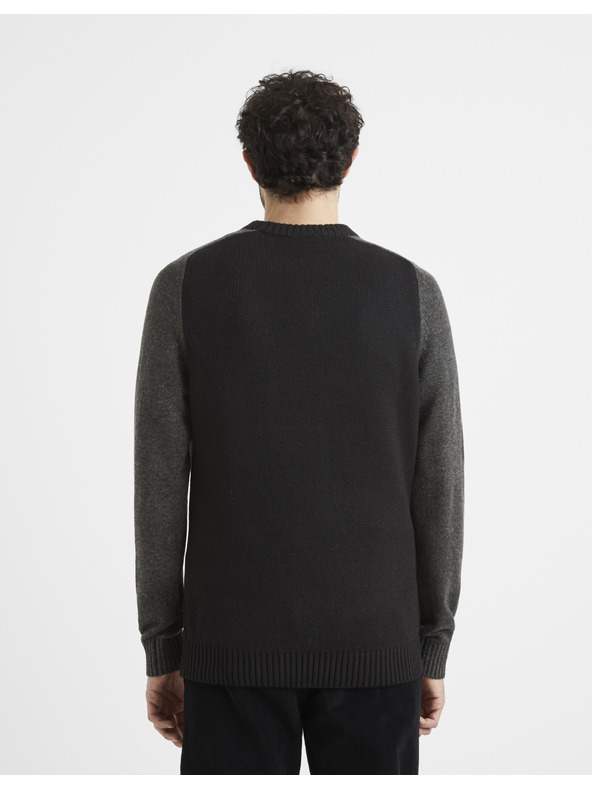 Celio Grauer und schwarzer Herren Pullover von Celio