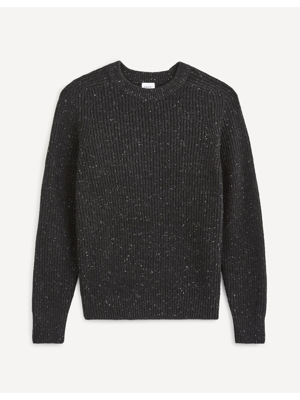Celio Schwarz gestromter Herrenpullover Celio