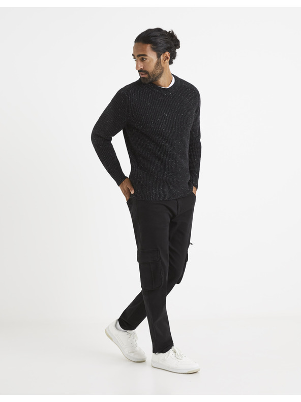 Celio Schwarz gestromter Herrenpullover Celio