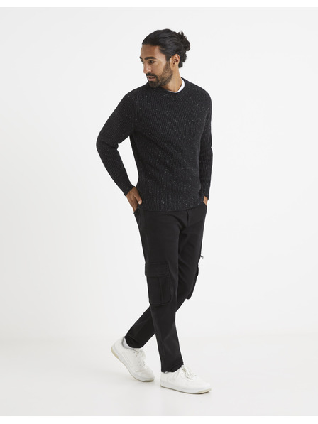 Celio Schwarz gestromter Herrenpullover Celio